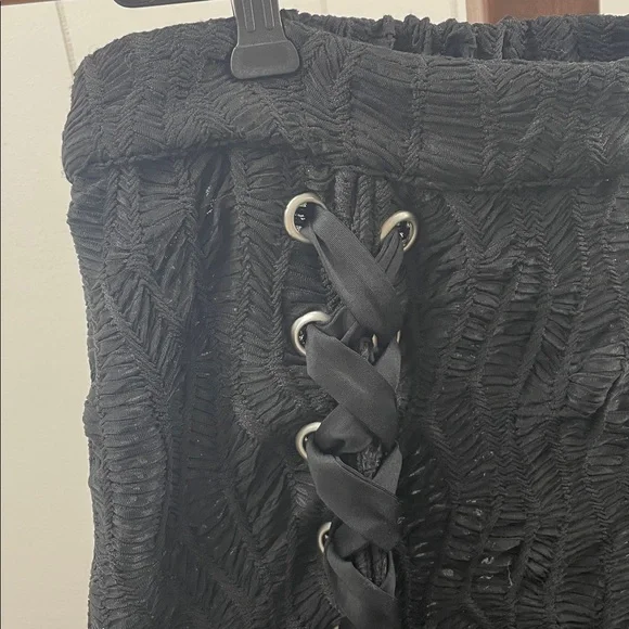 Disturbia NWT Agitate Textured Jersey Split Maxi Skirt Black - Picture 5 of 6